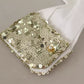Dolce & Gabbana White Cotton Collared Long Sleeves Sequin Top Shirt