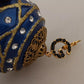 Dolce & Gabbana Gold Brass Blue Christmas Ball Crystal Hook Jewelry Earrings