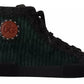 Dolce & Gabbana Green Corduroy High Tops Sneakers Mens Casual Shoes