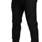 Dolce & Gabbana Blue Skinny Dress Wool Silk Pants