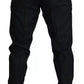 Dolce & Gabbana Blue Skinny Dress Wool Silk Pants