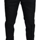 Dolce & Gabbana Blue Skinny Dress Wool Silk Pants