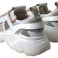 Dolce & Gabbana White Beige Leather Sport DAYMASTER Shoes Sneakers