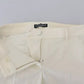 Dolce & Gabbana White High Waist Tapered Wool Pants