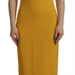 Dolce & Gabbana Yellow Viscose Sleeveless Sheath Midi Dress