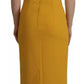 Dolce & Gabbana Yellow Viscose Sleeveless Sheath Midi Dress