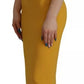 Dolce & Gabbana Yellow Viscose Sleeveless Sheath Midi Dress