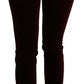 Dolce & Gabbana Bordeaux Velvet Stretch Slim Fit Pants