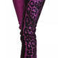 Dolce & Gabbana Purple Leopard Cotton Slim Fit Denim Jeans