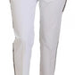 Dolce & Gabbana White Jacquard Cotton Blend Mid Waist Pants