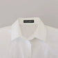 Dolce & Gabbana White Cotton Button Front Short Sleeve Shirt