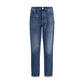 Brunello Cucinelli Blue Cotton Straight-Leg Jeans