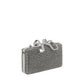 Self-Portrait Silver Crystal Box Clutch Bag