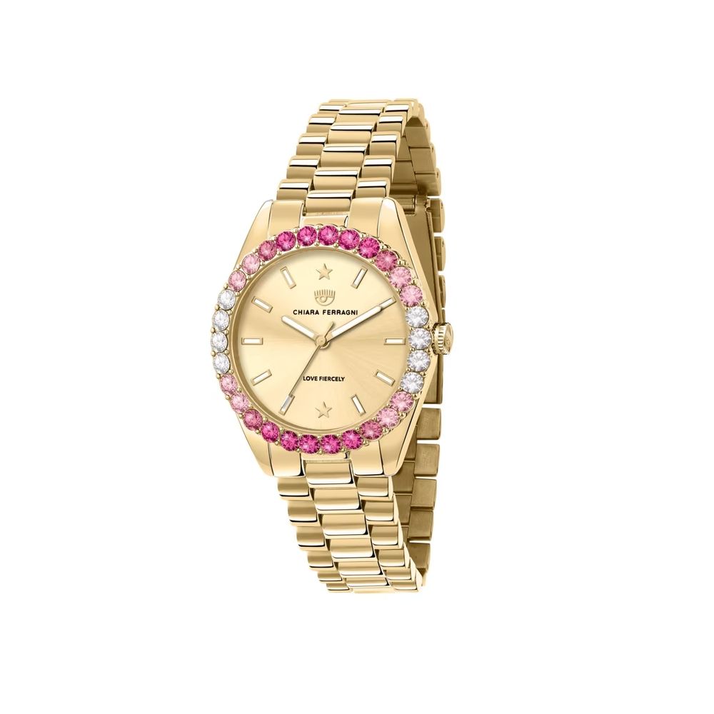 Chiara Ferragni Gold Stainless Steel Watch