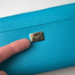 Dolce & Gabbana Wallet Light Blue LOVE Leather Zip Around Continental