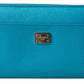 Dolce & Gabbana Wallet Light Blue LOVE Leather Zip Around Continental