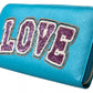 Dolce & Gabbana Wallet Light Blue LOVE Leather Zip Around Continental