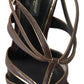 Dolce & Gabbana Brown Ankle Strap Stiletto Heels Sandals Shoes