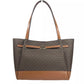Michael Kors Reed Large Belted Tote Shoulder Bag Purse Brown