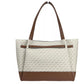 Michael Kors Reed Large Belted Tote Shoulder Bag Purse Vanilla