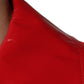 Dolce & Gabbana Red Polyester Button Down Collared Jacket