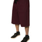 Dolce & Gabbana Maroon Cotton Mid Waist Bermuda Shorts