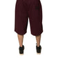Dolce & Gabbana Maroon Cotton Mid Waist Bermuda Shorts
