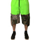 Dolce & Gabbana Green Patchwork Cargo Bermuda Shorts