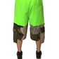 Dolce & Gabbana Green Patchwork Cargo Bermuda Shorts