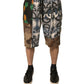 Dolce & Gabbana Multicolor Patchwork Linen Bermuda Shorts