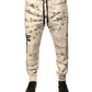 Dolce & Gabbana White Printed Cotton Jogger Sweatpants Pants