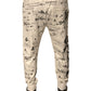 Dolce & Gabbana White Printed Cotton Jogger Sweatpants Pants