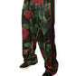 Dolce & Gabbana Black Floral Polyester Jogger Sweatpants Pants