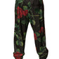 Dolce & Gabbana Black Floral Polyester Jogger Sweatpants Pants