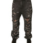 Dolce & Gabbana Gray Tattered Cotton Straight Men Denim Jeans