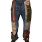 Dolce & Gabbana Blue Patchwork Cotton Straight Denim Jeans