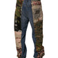 Dolce & Gabbana Blue Patchwork Cotton Straight Denim Jeans