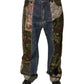 Dolce & Gabbana Blue Patchwork Cotton Straight Denim Jeans