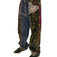 Dolce & Gabbana Blue Patchwork Cotton Straight Denim Jeans