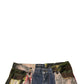 Dolce & Gabbana Blue Patchwork Cotton Straight Denim Jeans