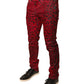 Dolce & Gabbana Red Leopard Cotton Stretch Skinny Denim Jeans