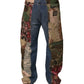 Dolce & Gabbana Blue Patchwork Cotton Straight Denim Jeans