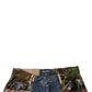Dolce & Gabbana Blue Patchwork Cotton Straight Denim Jeans