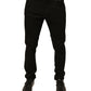 Dolce & Gabbana Black Logo Cotton Stretch Skinny Denim Jeans