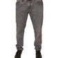 Dolce & Gabbana Gray Logo Cotton Stretch Skinny Denim Jeans