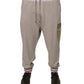 Dolce & Gabbana Gray Logo Patch Jogger Cotton Sweatpants Pants
