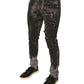 Dolce & Gabbana Gray Embellished Cotton Skinny Denim Jeans