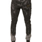 Dolce & Gabbana Gray Embellished Cotton Skinny Denim Jeans