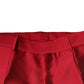 Dolce & Gabbana Red Silk Slim Fit Mid Waist Dress Formal Pants
