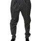 Dolce & Gabbana Black Stripes Skinny Dress Pants